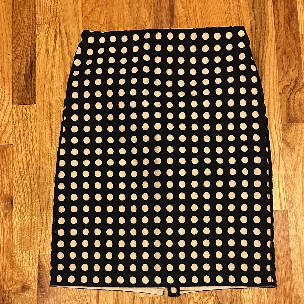 Polka Dot Pencil Skirt - Black and White